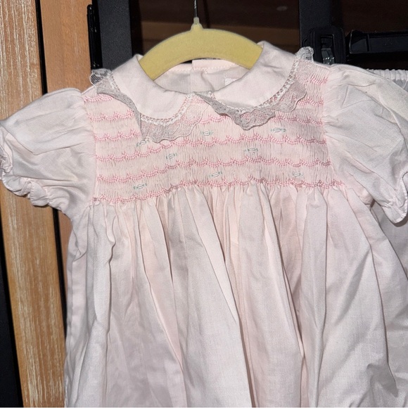 Petit Ami smocked heirloom dress gown set bloomers lace baby newborn embroidered - Picture 2 of 9